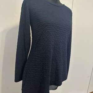 Simply Vera Vera Wang Midnight Blue Textured Long Sleeve Top